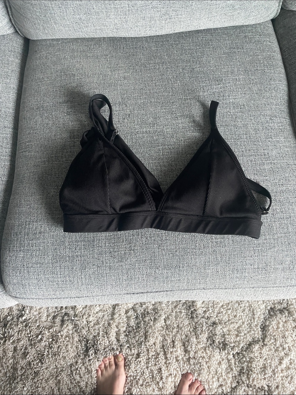 Black Wireless Bikini Top sz L.